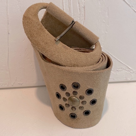 Garugliers 3” Tan Weathered Leather Belt Italy Medium - Picture 11 of 11